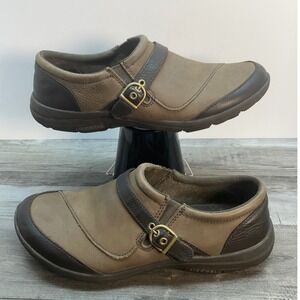 Merrell Char Brown Leather Slip On Buckle Shoes Womens 11 J42590 M Select Grip
